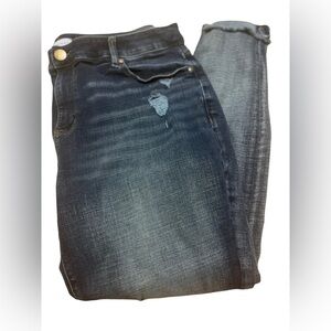 Lane Bryant Distressed Skinny Leg Jeans with Small Cuff, GREAT condition